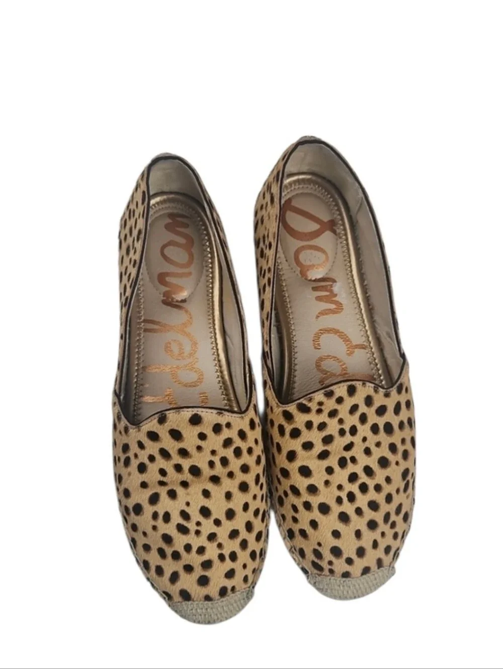Sam Eldeman Kesia Animal Print Slip-On Espadrilles Women's Shoes Tan Black 8.5